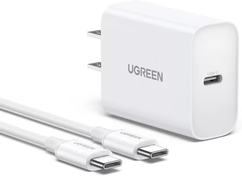 UGREEN 20W PD Cargador USB Tipo C Portátil con 60W 1M Cable