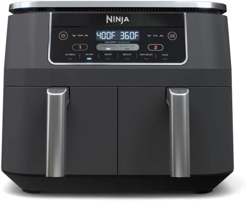 Ninja Foodi Freidora de Aire DualZone 8QT 6 en 1 Gris DZ201