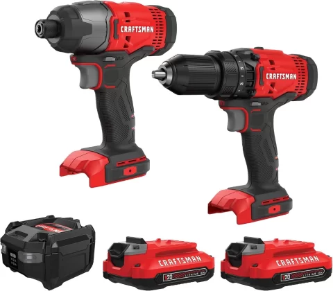 CRAFTSMAN Kit Taladro Inalámbrico y Atornillador Impacto 20V, CMCK200C2