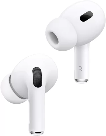 Audífonos inalámbricos AirPods Pro 2 de Apple, audífonos Bluetooth, Cancelación Activa de Ruido, Modo Ambiente, Audio Espacial Personalizado, Sonido de Alta fidelidad, Chip H2, Carga USB-C - Blanco