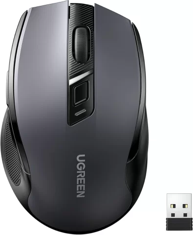 UGREEN Mouse Ergonómico Inalámbrico, 2.4 GHz con Receptor USB
